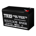 Acumulator AGM VRLA 12V 7,3A dimensiuni 151mm x 65mm x h 95mm F2 TED Battery Expert Holland TED003249 (5), TED Electronic