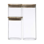 Set de 3 tuburi Secret de Gourmet Stivuibil Transparent Sticlă