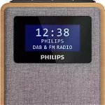 Radio portabil Philips TAR5005/10, FM, DAB+, Brown wood/silver