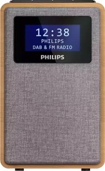Radio portabil Philips TAR5005/10, FM, DAB+, Brown wood/silver