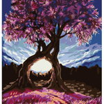 Set pictura pe numere Purple tree, Painting by numbers