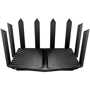 Router Wireless TP-LINK Archer AX90, Gigabit, Tri-Band, Wi-Fi 6, 6600 Mbps, 8 Antene Exterene, Negru
