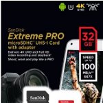 Card de memorie Sandisk microSDXC Extreme Pro, 32 GB, UHS-I, cu adaptor