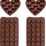 Set de 4 forme pentru ciocolata WENTS, silicon, maro