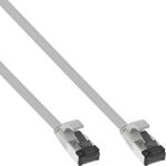 Cablu de retea RJ45 flat FTP Cat.8.1 0.5m Gri, InLine IL75855, InLine