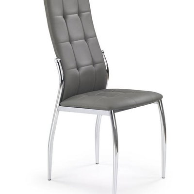Scaun K209, gri/crom, piele ecologica/metal, 43x54x101 cm