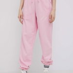 adidas Originals pantaloni HM4873 femei, culoarea roz, cu imprimeu, adidas Originals