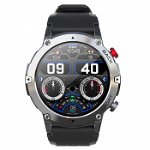 Smartwatch iSEN C21 Pro Silver, 1.32 inch, Apel bluetooth, Bluetooth 5.0, Ritm cardiac, SpO2, 19 sporturi, Ip68, 300mAh