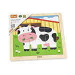 Puzzle din 9 piese mari - vaca, Viga, Viga