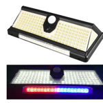 Set 2 lampi cu incarcare solara, CL-S190, 190 x LED SMD, 18 leduri rosii/albastre, 4 moduri de functionare, senzor de miscare/amurg/stare de veghe, Negre, Tenq.ro