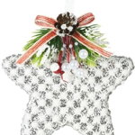Decoratiune Star w snowflake, 11x4.5x11 cm, poliester, alb/argintiu, Excellent Houseware