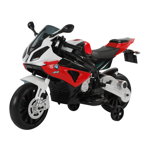 Motocicleta electrica pe baterii HOMCOM, BMW RR 12V, pentru copii 3-8 ani, Negru/Rosu