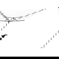 Uscator de rufe rotativ cu 4 brate + suport fixare pamant, Brabantia, TopSpinner, 40 m capacitate de uscare, otel, gri metalizat, Brabantia