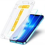 Set de 2 folii de protectie pentru iPhone 13 Pro Max CIRYCASE, cu cadru de instalare, sticla securizata, transparent, 6,7 inchi, 