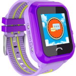 Smartwatch iUni Kid27, 1.22inch, GPS, Bluetooth, Bratara silicon, dedicat pentru copii (Mov), iUni