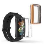 Set 2 Huse pentru Huawei Band 7/Band 6/Honor Band 6, Kwmobile, Transparent/Auriu, Silicon, 58915.03