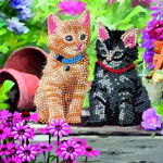 Set creativ tablou cu cristale Cat Friends 18x18 cm Craft Buddy CCK-A53