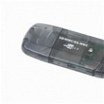 Cititor de carduri de memorie, Gembird, USB-A/SD, Negru