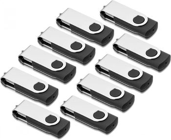 Set de 10 stick-uri de memorie USB Aretop, negru, 2 GB, 5,6 x 1,6 x 1 cm