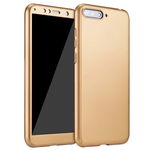 Husa full cover 360 folie sticla huawei y6 (2018) gold