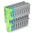 1-conductor female plug; 4 mm²; 9-pole; 4,00 mm²; green-yellow, blue, gray, Wago