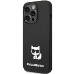 Protectie Spate Karl Lagerfeld Liquid Silicone pentru Apple iPhone 14 Pro Max (Negru)