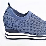 Pantofi sport de dama  albastri cu platforma H0112