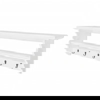 Cuier de haine, stil baroc, alb, MDF