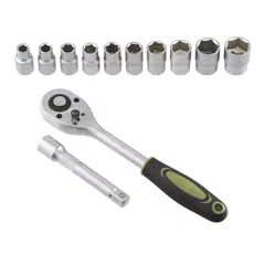 Set 12 piese Heinner CR-V 1/2 10 chei tubulare 10-24 mm dimensiune cheie cu clichet reversibila 1/2 bara de extensie Set 12 piese Heinner CR-V 1/2 10 chei tubulare 10-24 mm dimensiune cheie cu clichet reversibila 1/2 bara de extensie