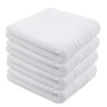 Set 4 prosoape Greek Hotel Supplier - 50x90 cm - bumbac 100% 550 GSM - alb, H Hotel Supplier