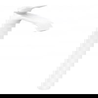 Baterie inalta lavoar cu ventil Hansgrohe Vivenis alb mat, 