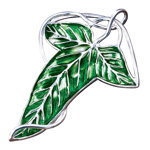 Brosa de colectie IdeallStore®, Leaf of Lorien, seria Stapanul Inelelor, metalica, 7 cm, verde, husa inclusa, IdeallStore
