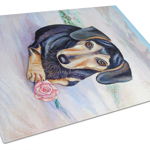 Caroline`s Treasures Carolines Comori 7076LCB negru și cremă dachshund sticlă de tăiere bord mare Multi 12H x 16W, 