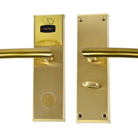 Yala control acces hotelier PNI CH2000L Gold, cu cititor de card, deschidere pe partea stanga