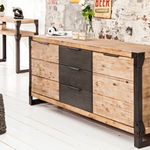 Comoda din Lemn masiv de tec si Metal Maro /Negru FACTORY L180xH80cm