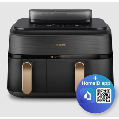 Friteuza Philips Airfryer Seria 5000 NA552/00, 2 cosuri de gatit, capacitate 9L